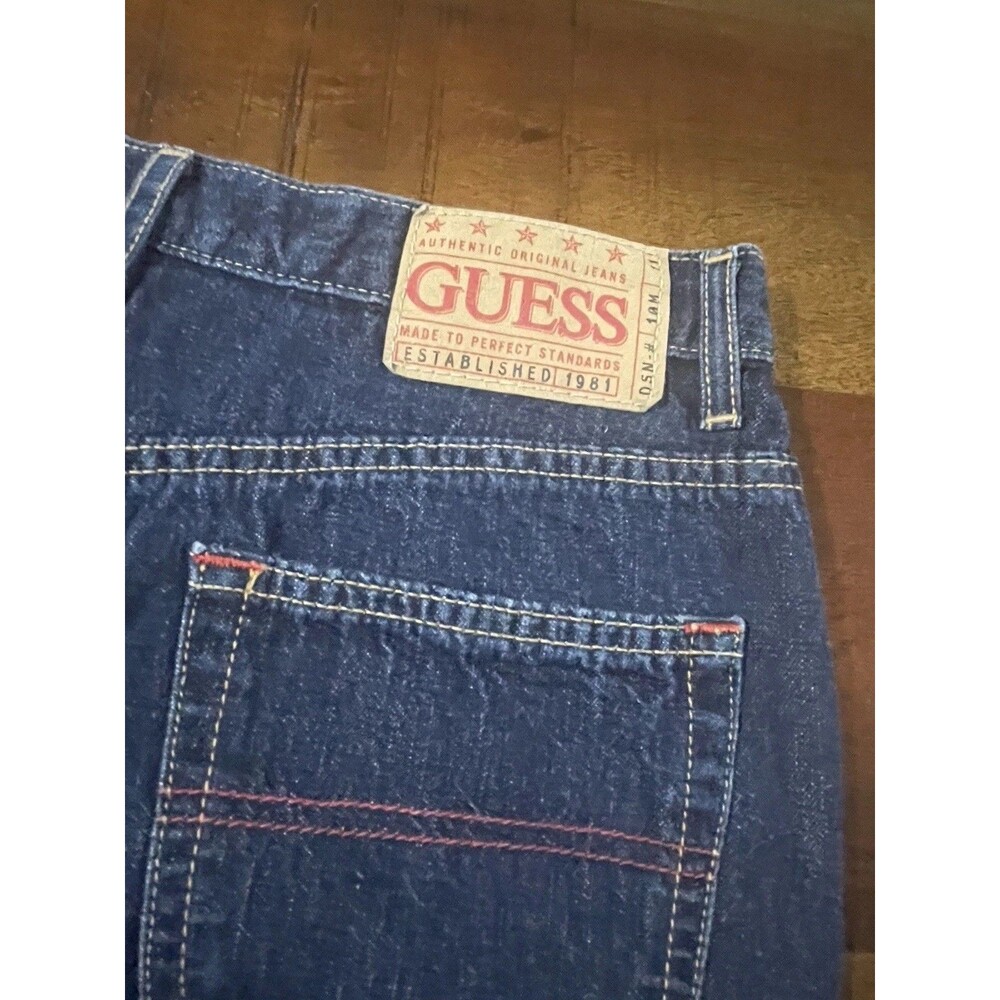 Guess Y2K Womens Blue Denim Jean Skirt Size 28 M Preppy Vtg